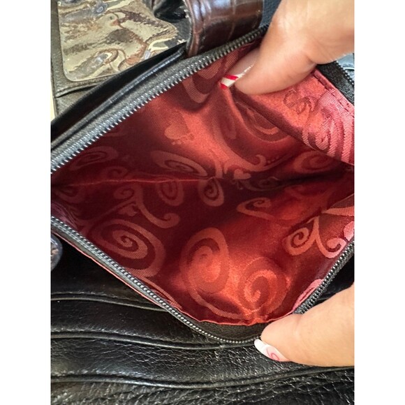 Brighton Nepal Organizer Pebble Italian Crocodile-Embossed Leather Crossbody Bag - Picture 8 of 11